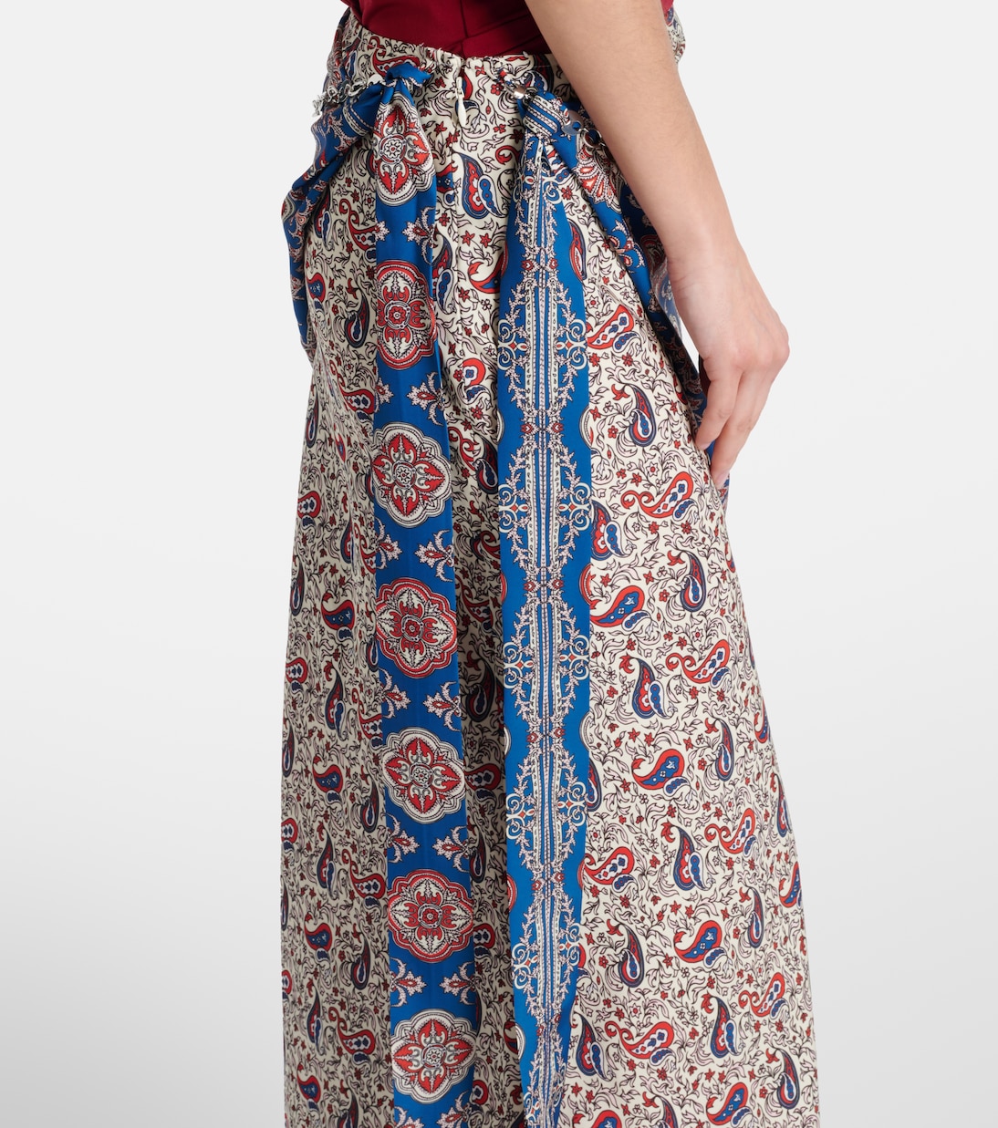 Jupe longue imprimée en satin | Rabanne