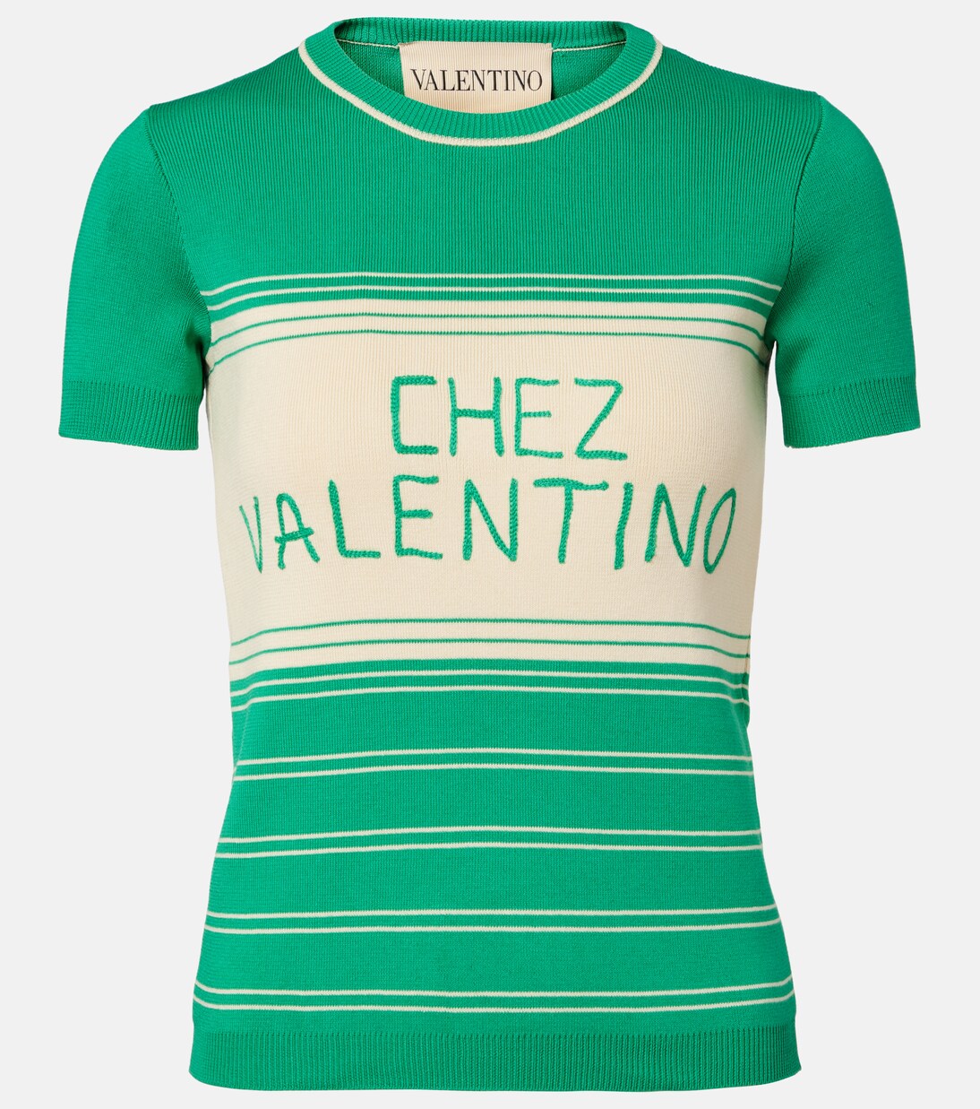 Chez Valentino striped cotton top | Valentino