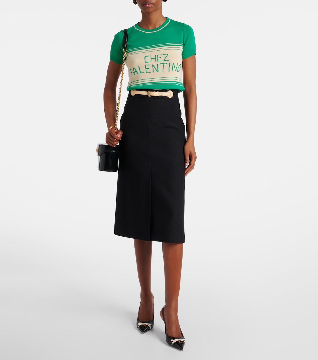 Chez Valentino striped cotton top | Valentino