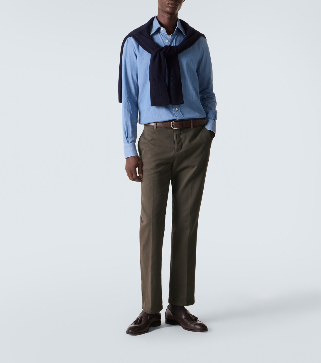 Cotton and cashmere slim chinos | Kiton