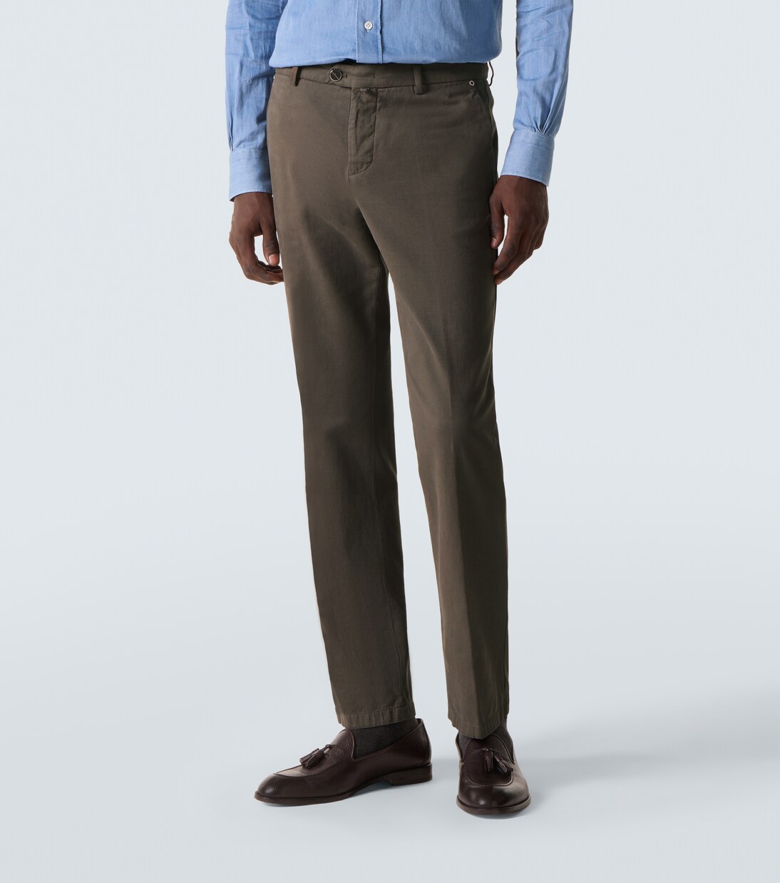Cotton and cashmere slim chinos | Kiton