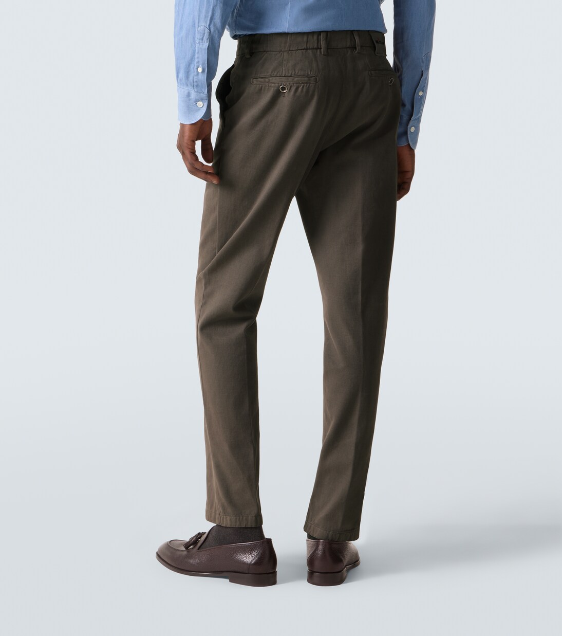Cotton and cashmere slim chinos | Kiton
