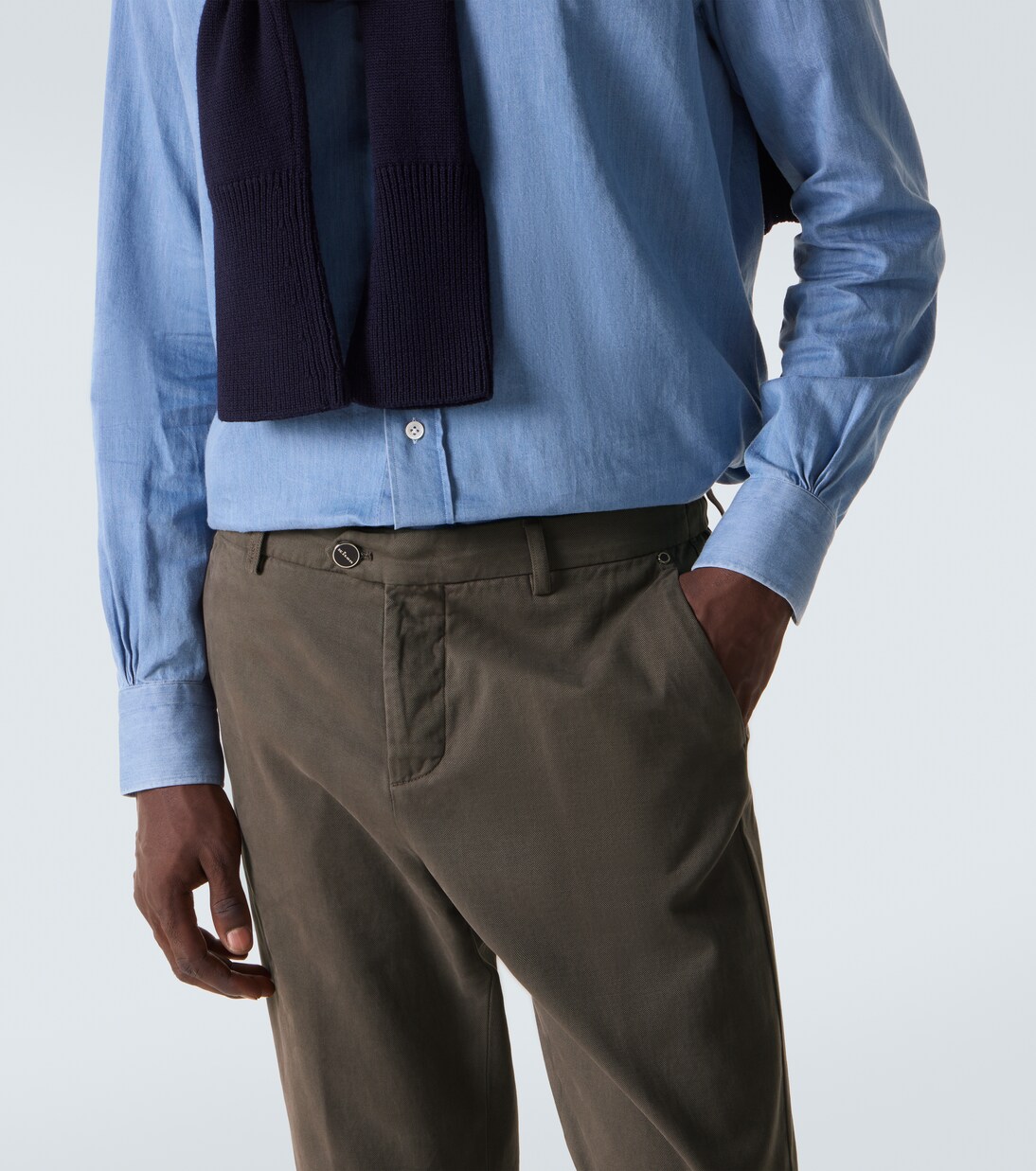 Cotton and cashmere slim chinos | Kiton