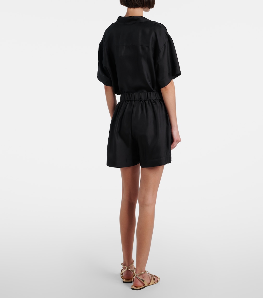 Zurich silk twill shorts | Asceno