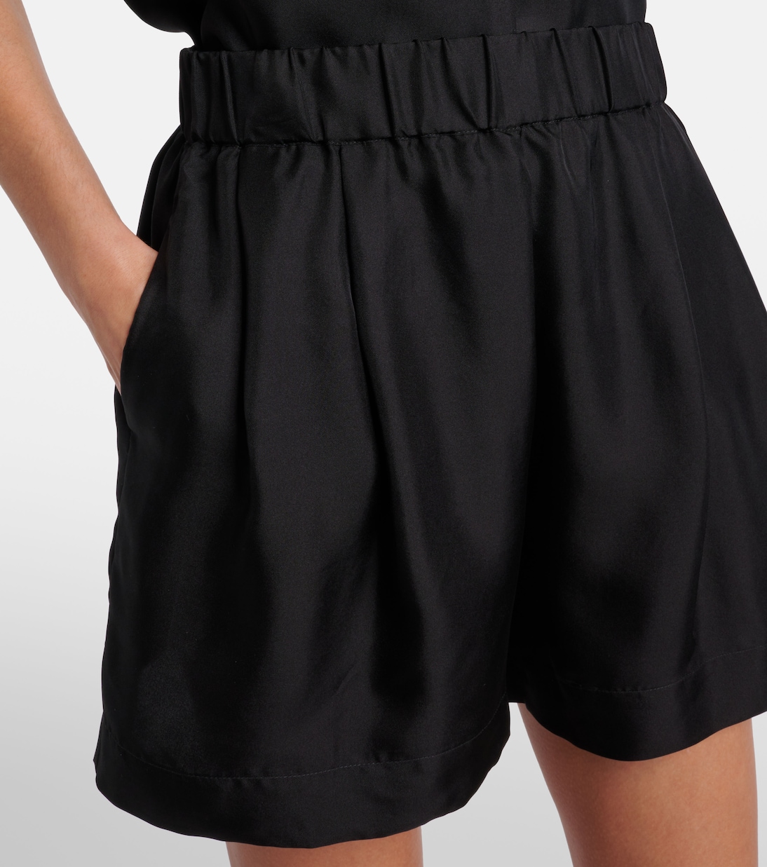 Zurich silk twill shorts | Asceno