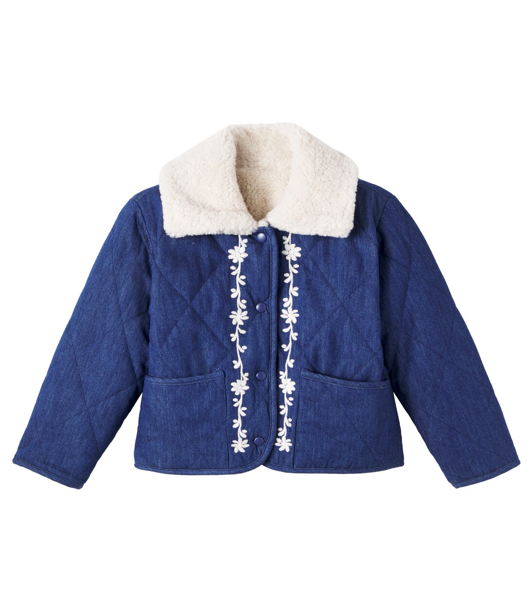 New Anna cotton denim quilted jacket | C'era Una Volta