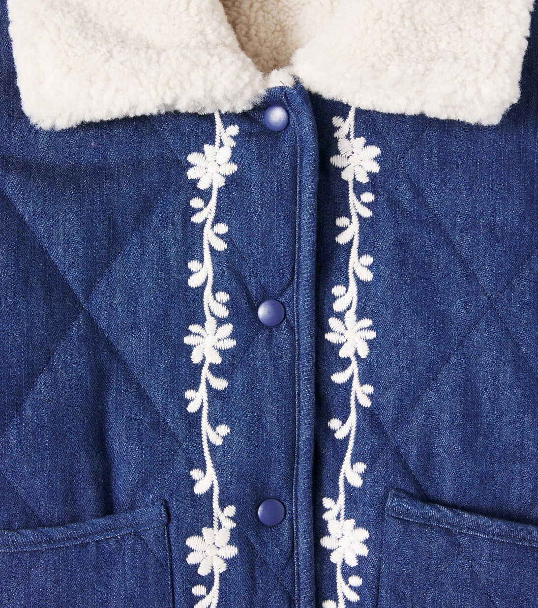 New Anna cotton denim quilted jacket | C'era Una Volta
