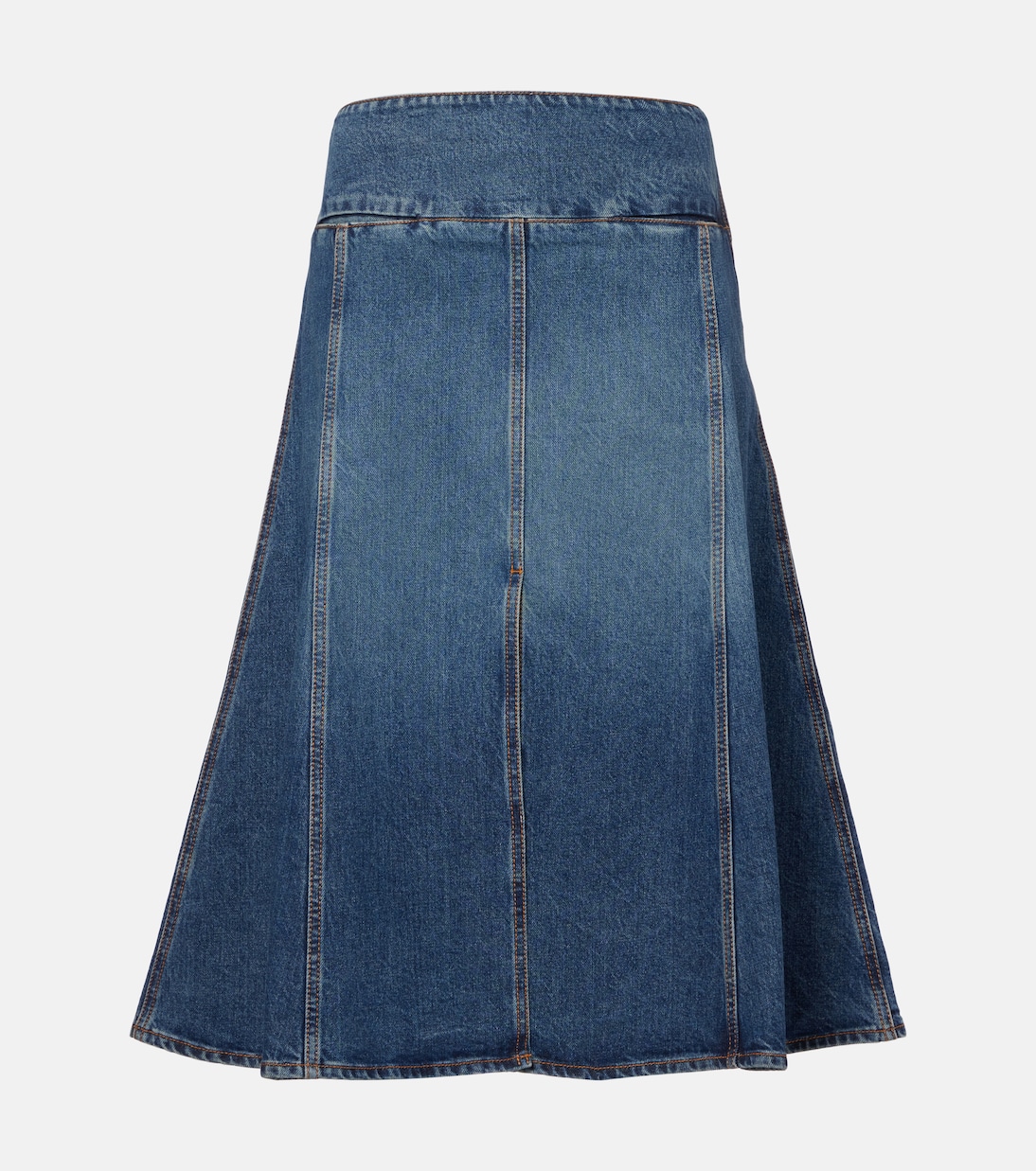Mid-rise denim midi skirt | Alaïa