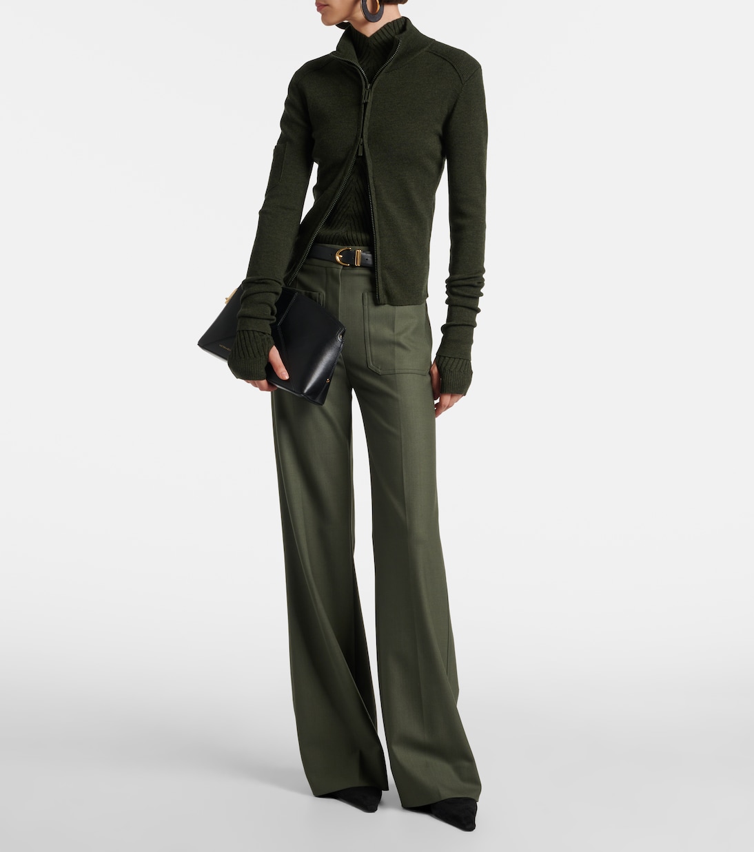 Wool-blend zip-up sweater | Victoria Beckham