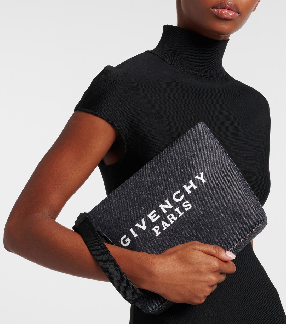 Logo cotton denim pouch | Givenchy