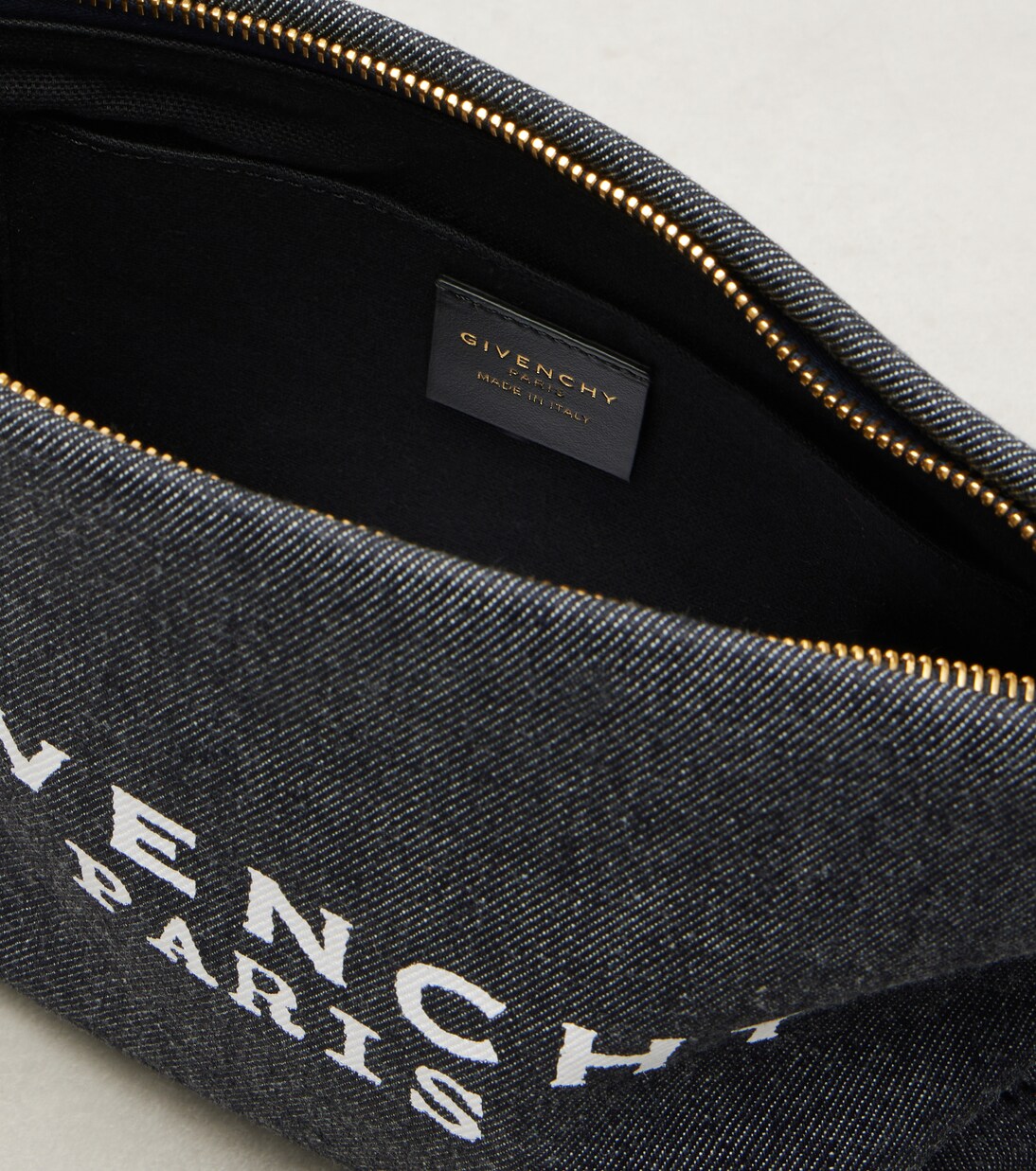 Logo cotton denim pouch | Givenchy