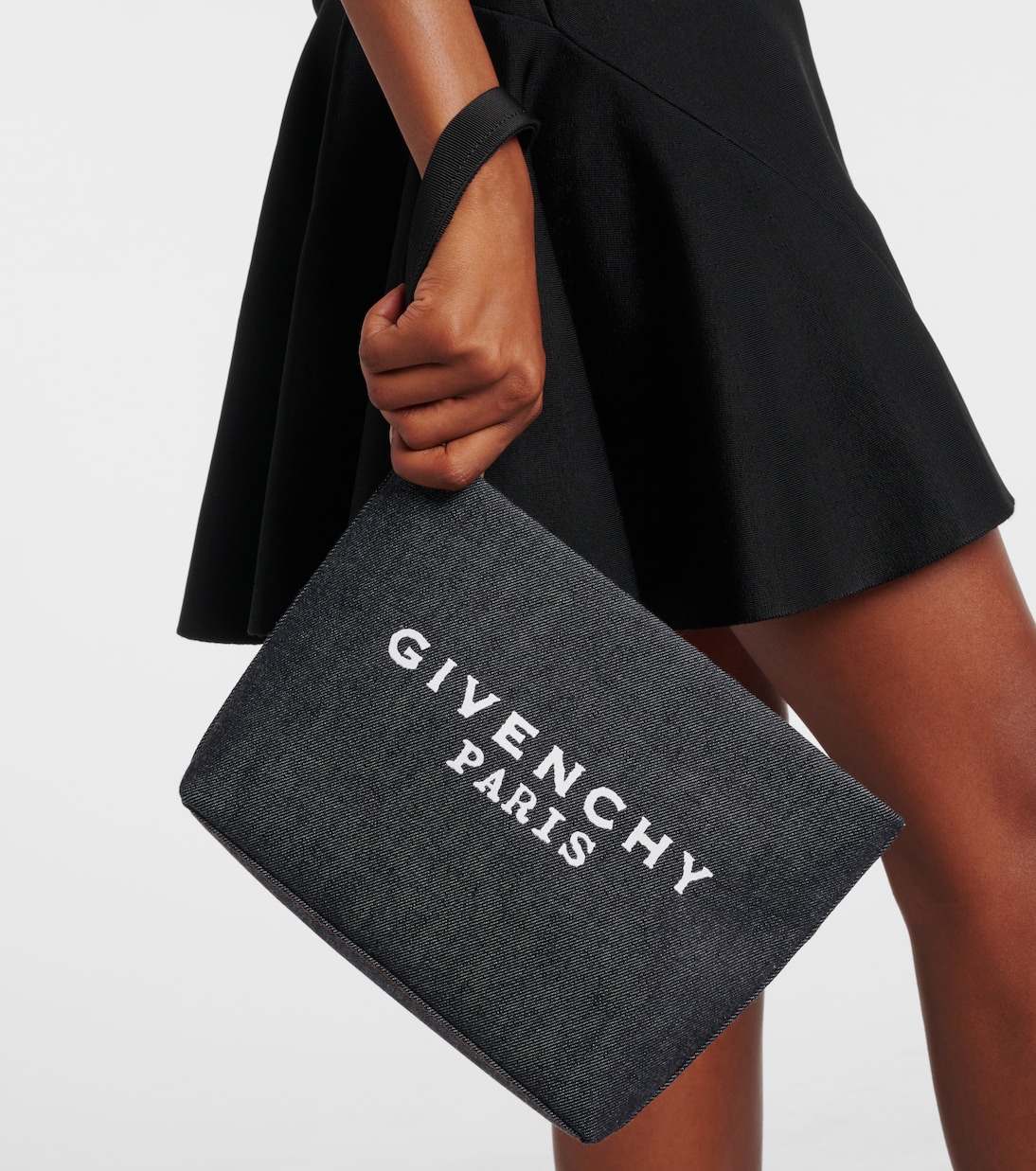 Logo cotton denim pouch | Givenchy