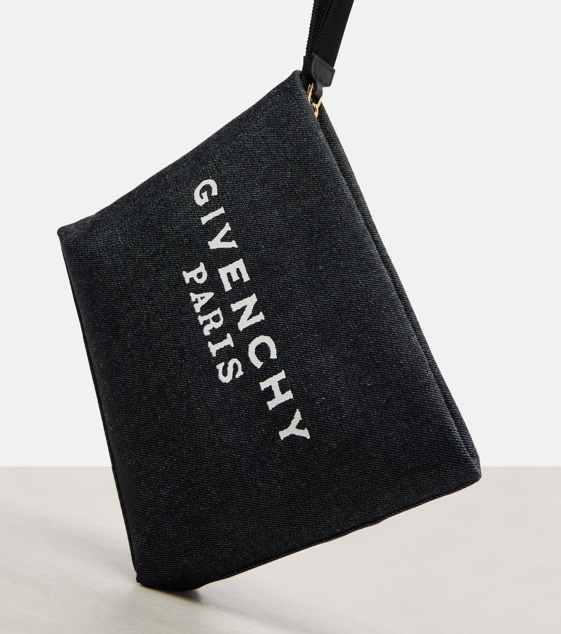 Logo cotton denim pouch | Givenchy