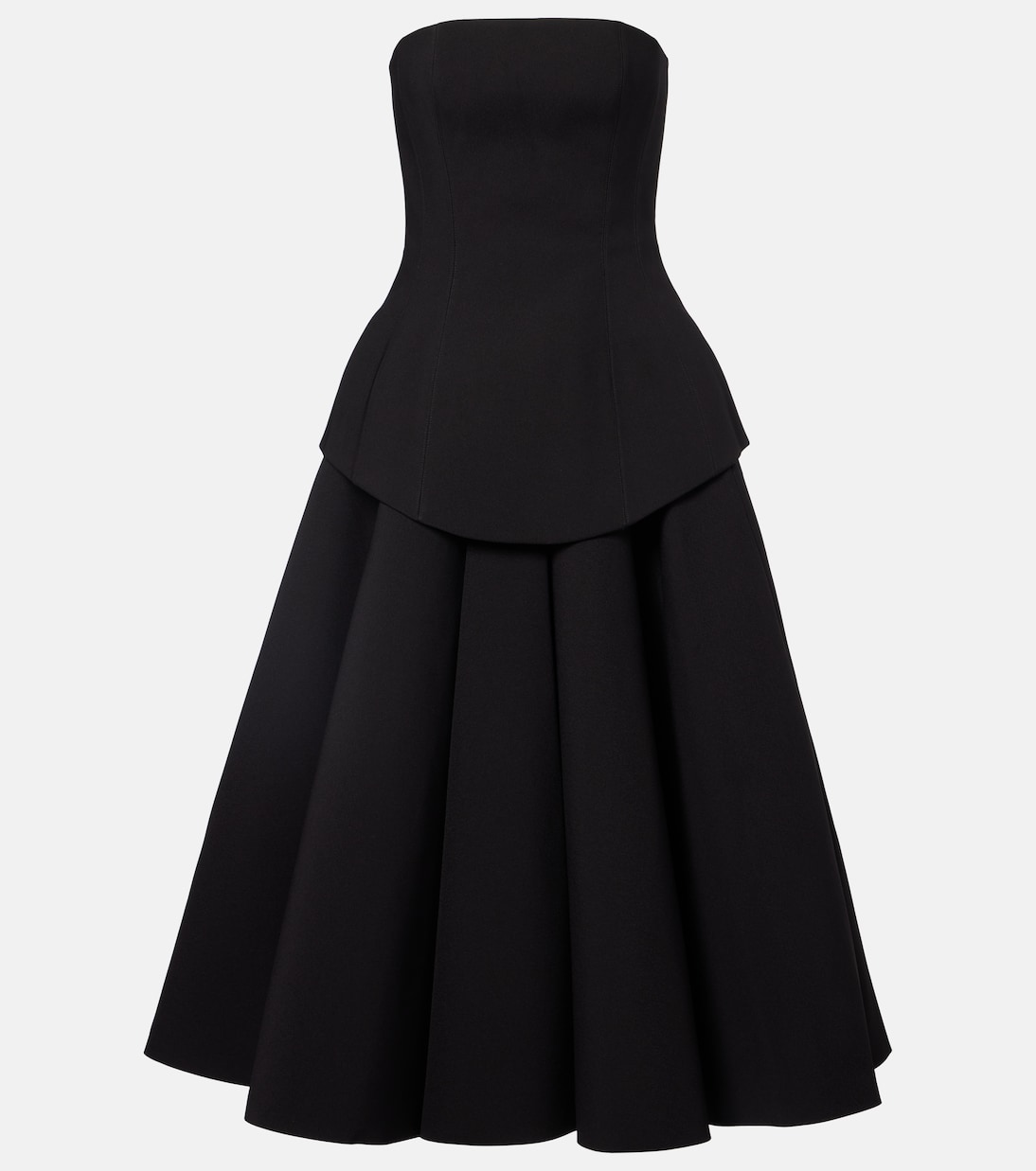 Ada strapless crêpe midi dress | Solace London