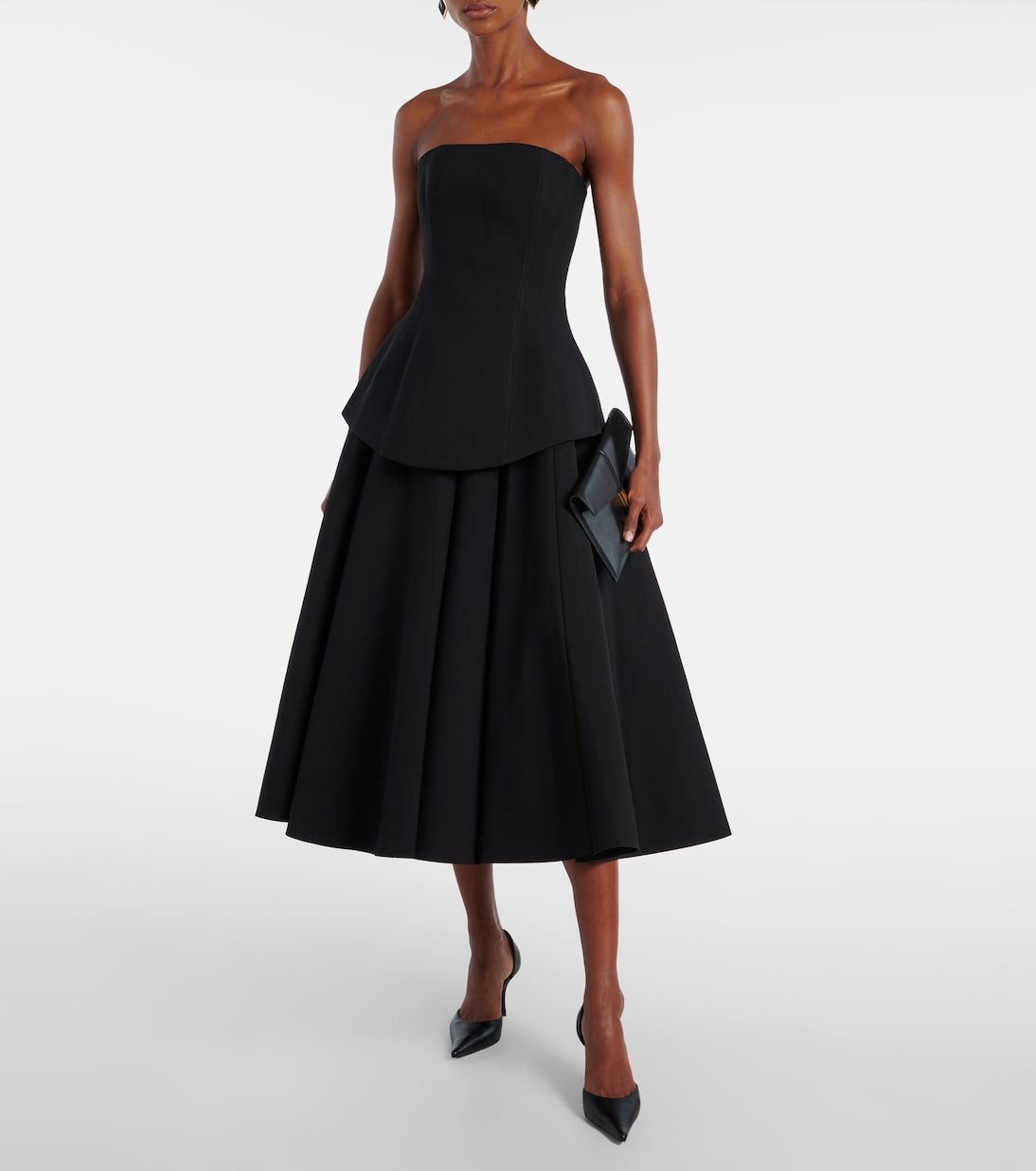 Ada strapless crêpe midi dress | Solace London