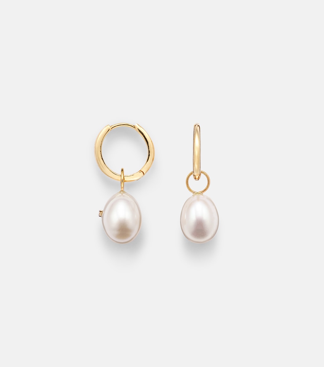 14kt gold drop earrings with pearls and diamonds | Mateo