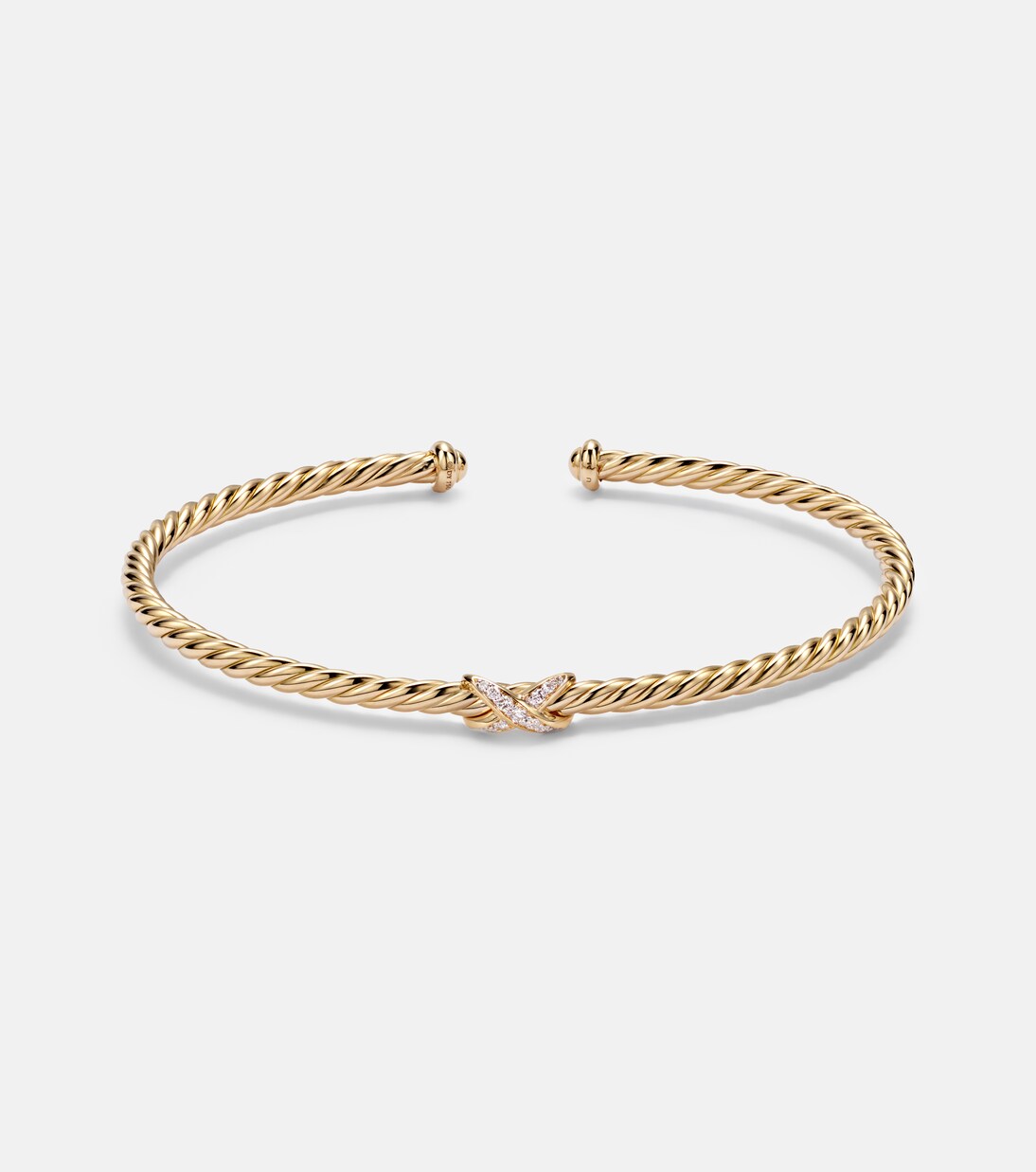 Cablespira® Flex X Micro 18kt gold (750/1000) bracelet with diamonds | David Yurman