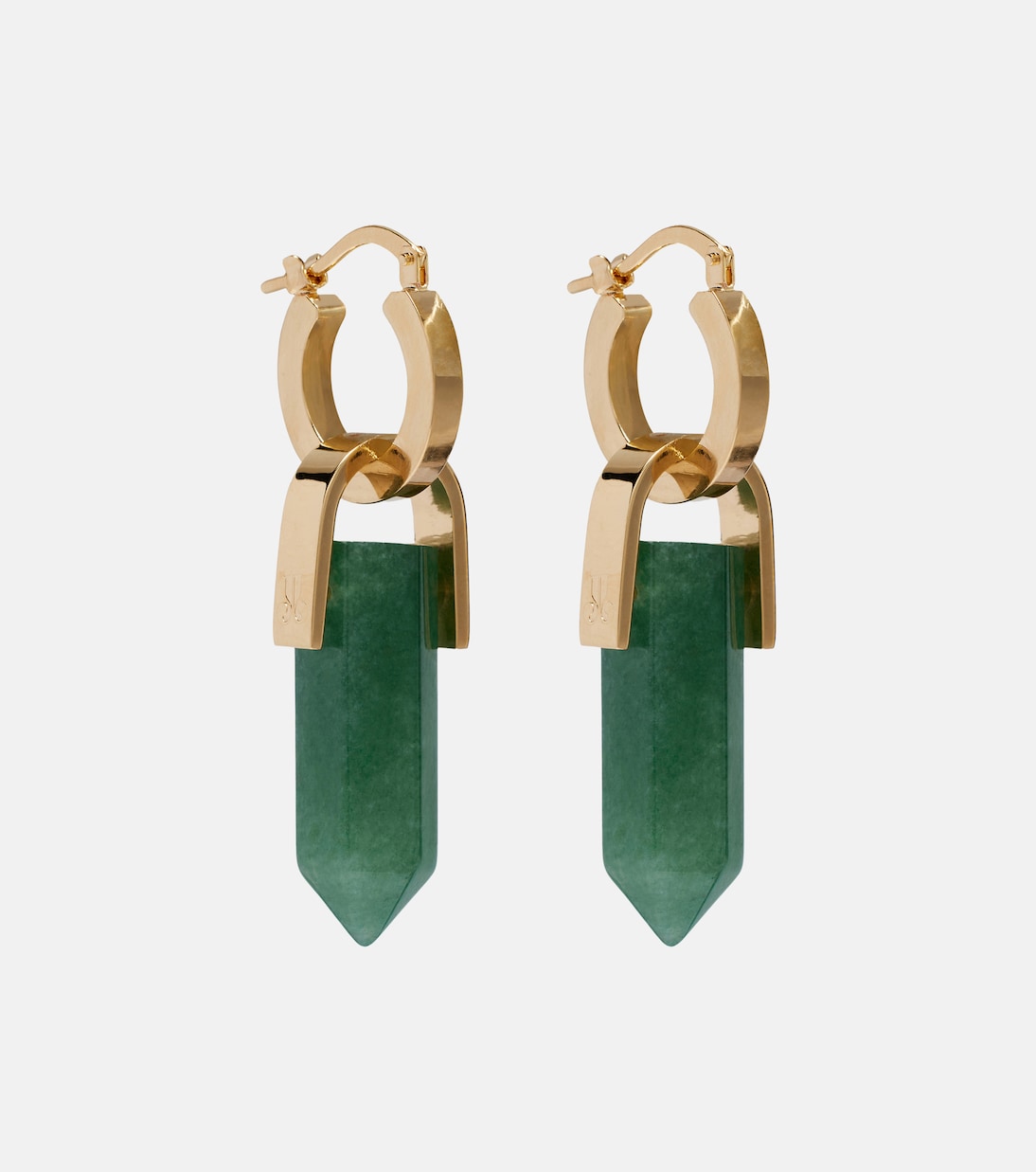 Ohrringe Pillar, 24kt vergoldet, mit Aventurin | La DoubleJ