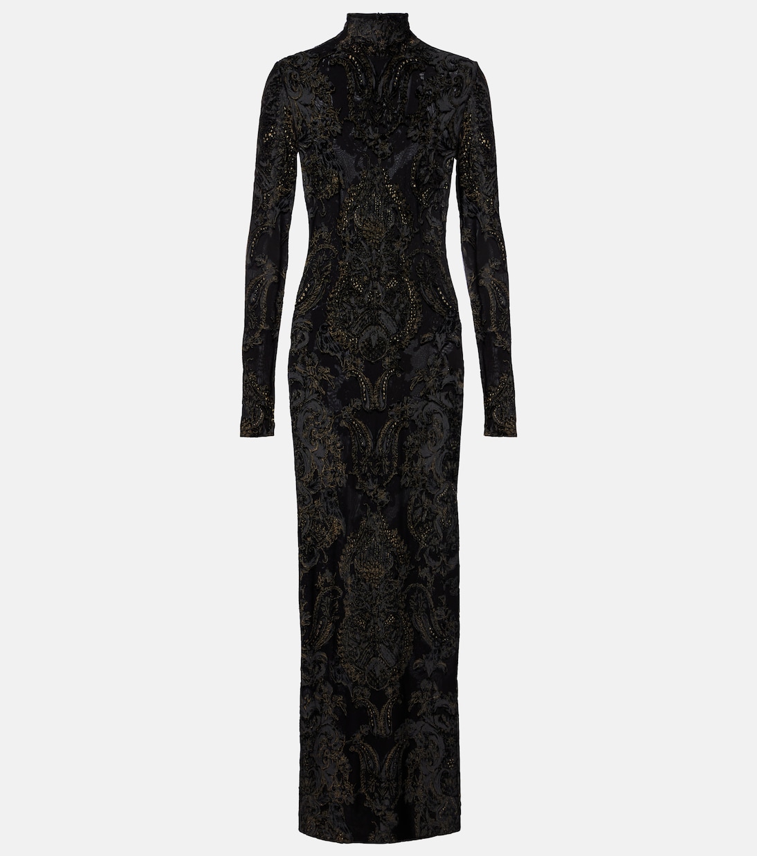 Embroidered velvet and mesh gown | Roberto Cavalli