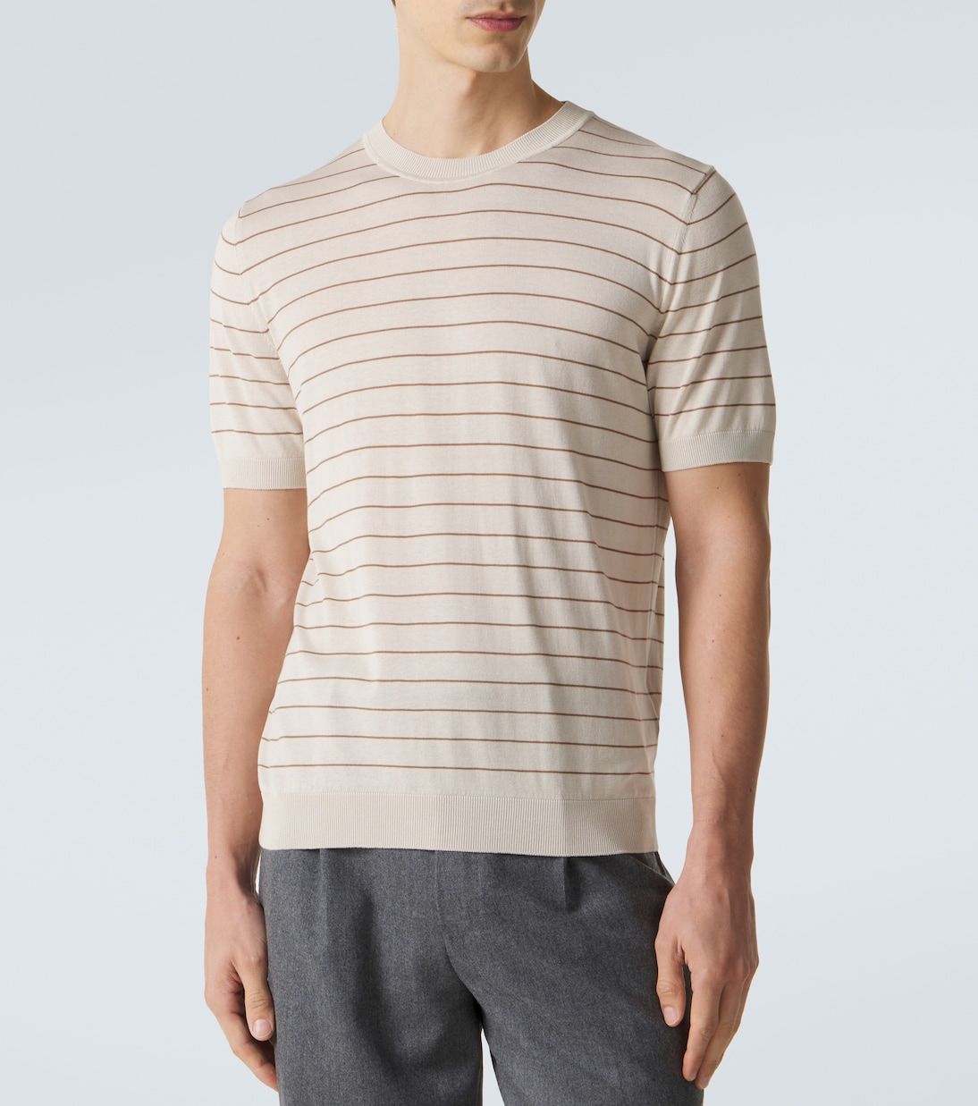 Striped silk T-shirt | Lardini
