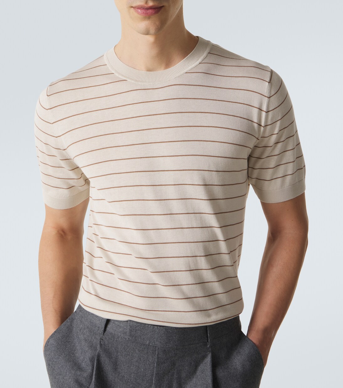 Striped silk T-shirt | Lardini