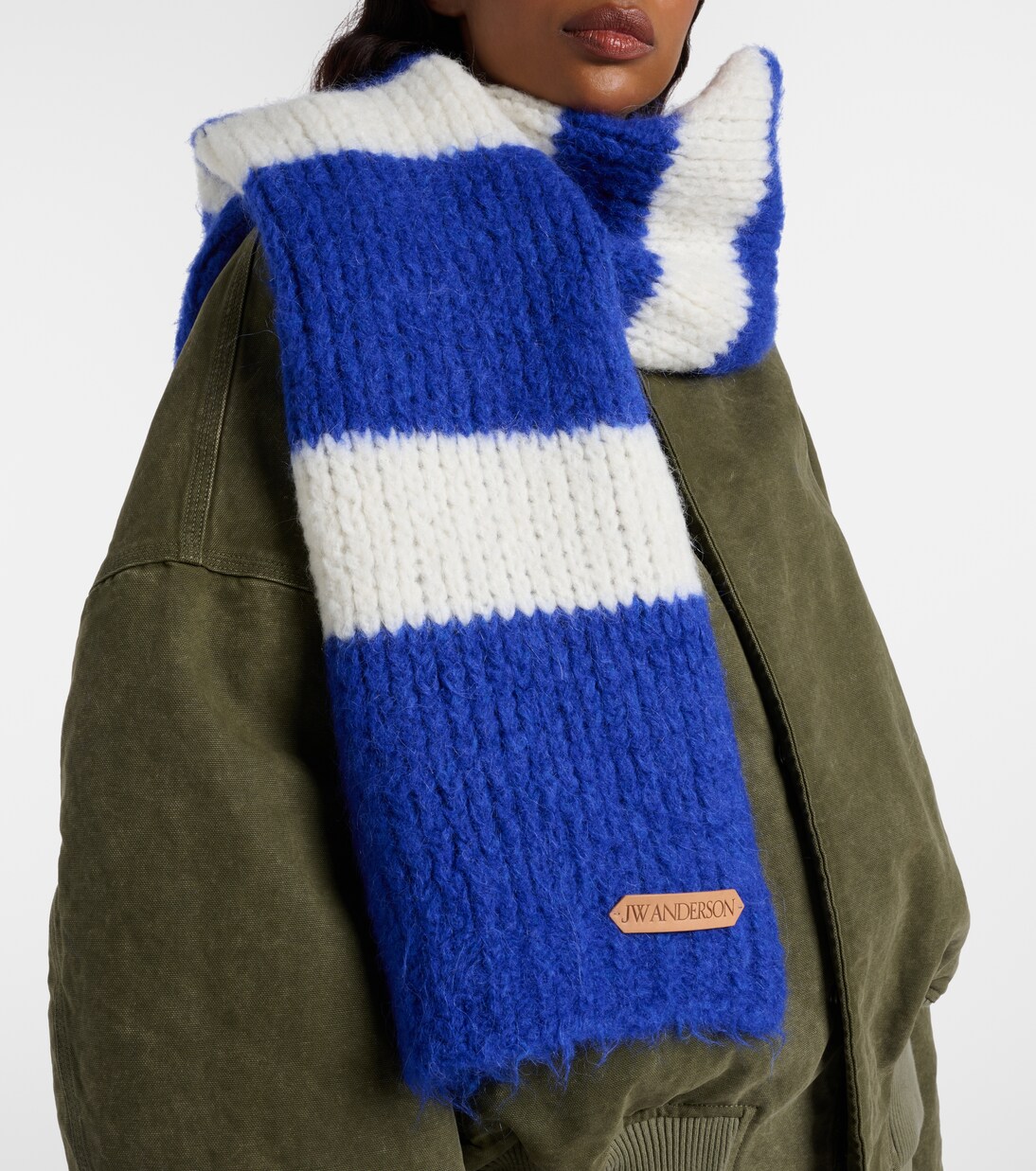 Striped alpaca-blend scarf | JW Anderson
