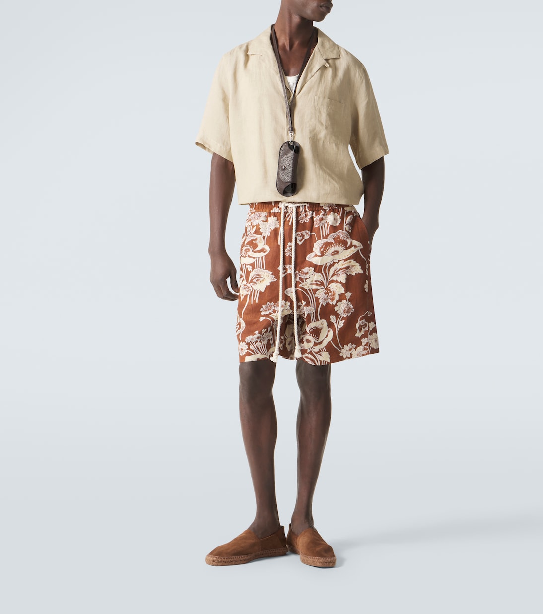 Floral linen Bermuda shorts | Commas