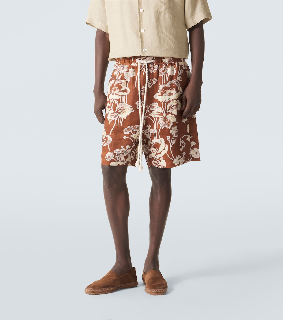 Floral linen Bermuda shorts | Commas