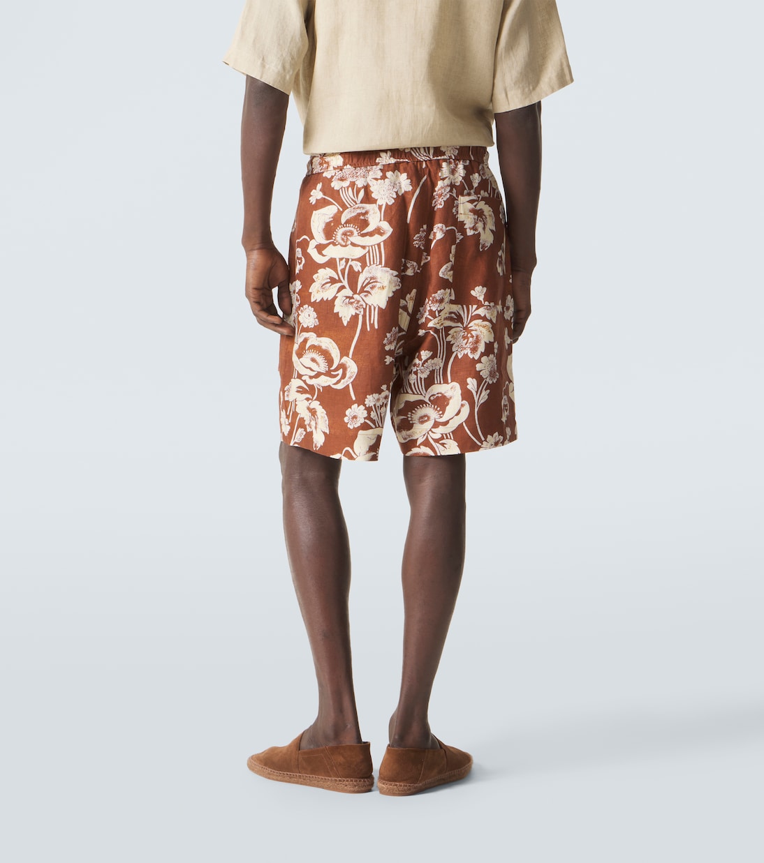 Floral linen Bermuda shorts | Commas