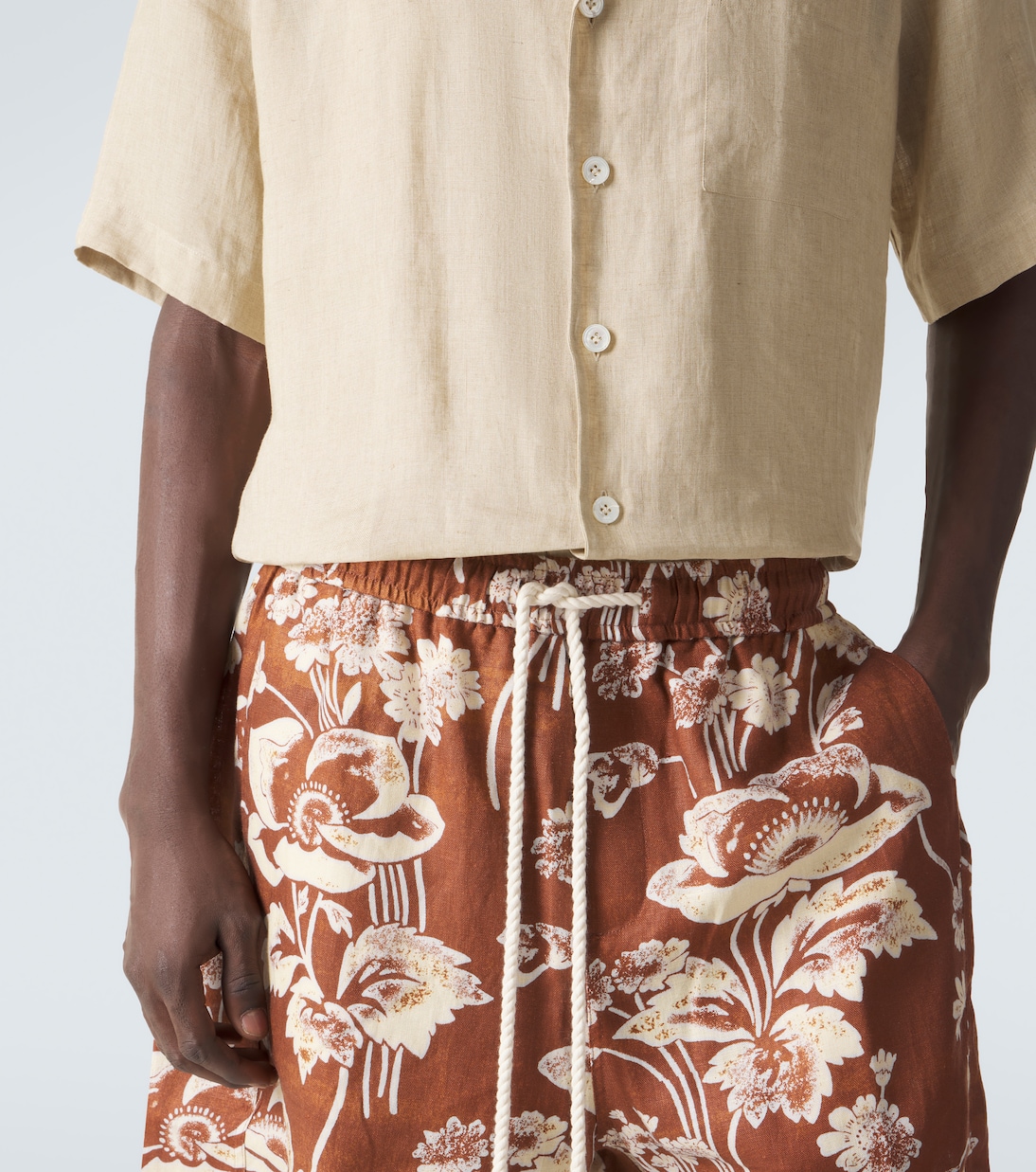 Floral linen Bermuda shorts | Commas