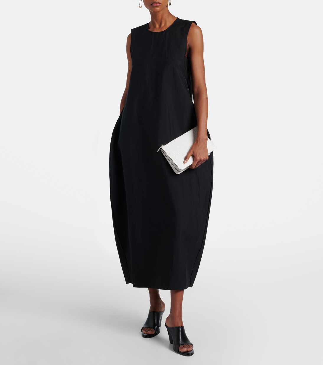 Linen and silk-blend midi dress | Róhe