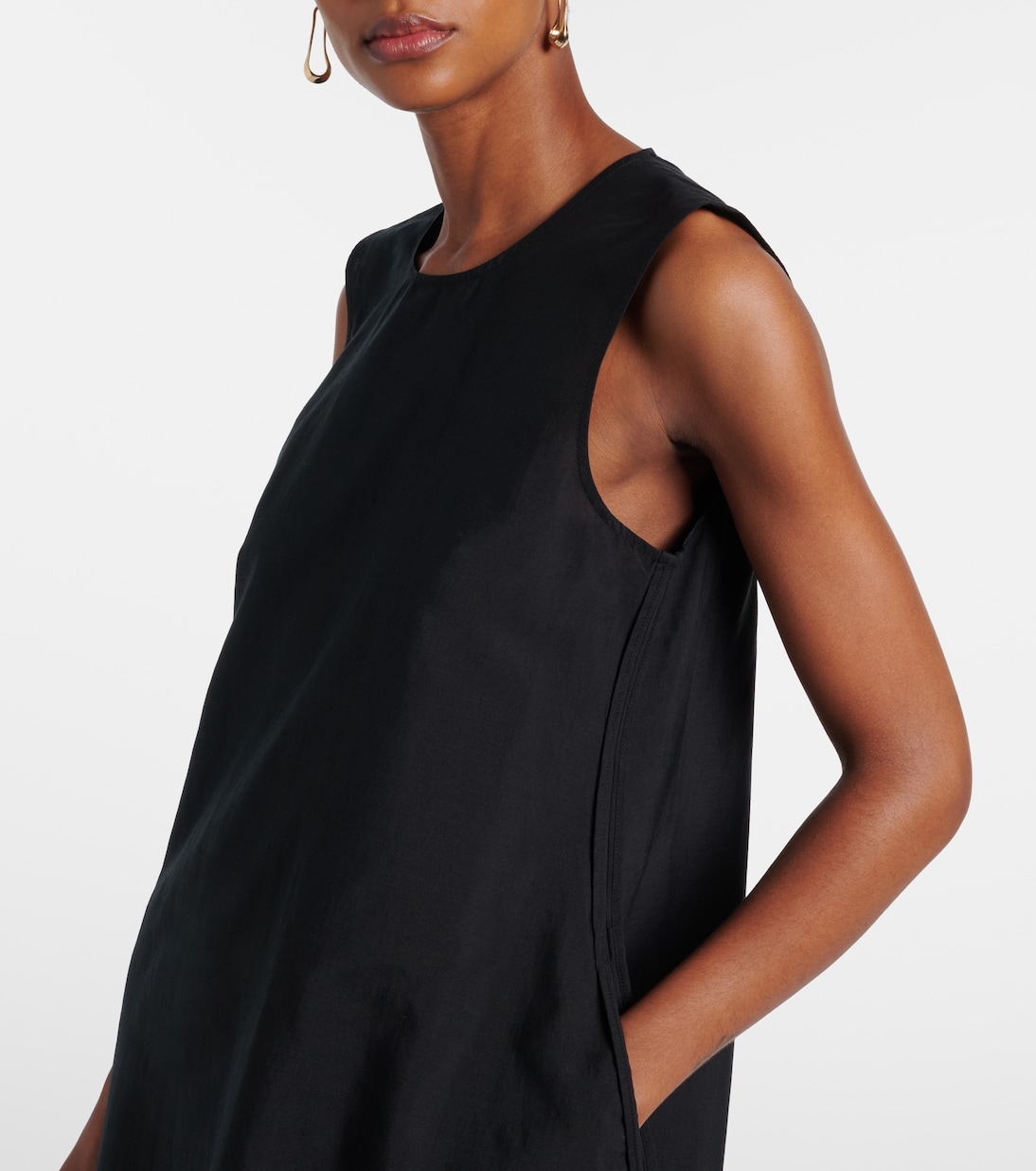 Linen and silk-blend midi dress | Róhe