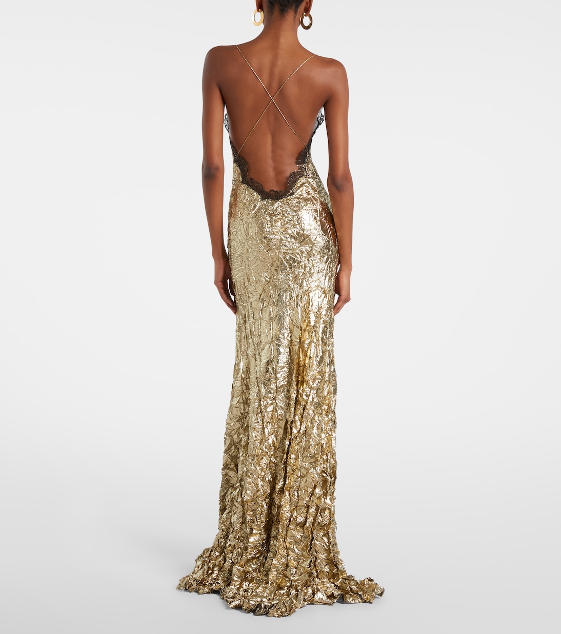 Robe aus einem Seidengemisch mit Spitze | Roberto Cavalli