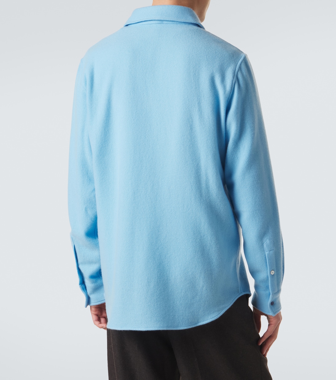 Blue Lagoon cashmere shirt with lapis lazuli | God's True Cashmere