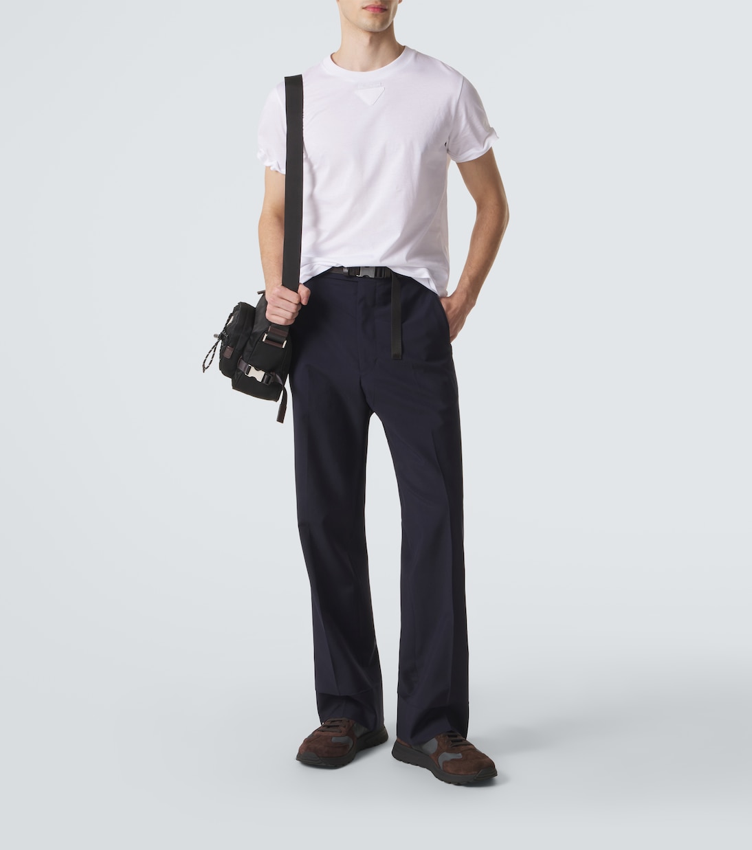 Suede-trimmed sneakers | Prada