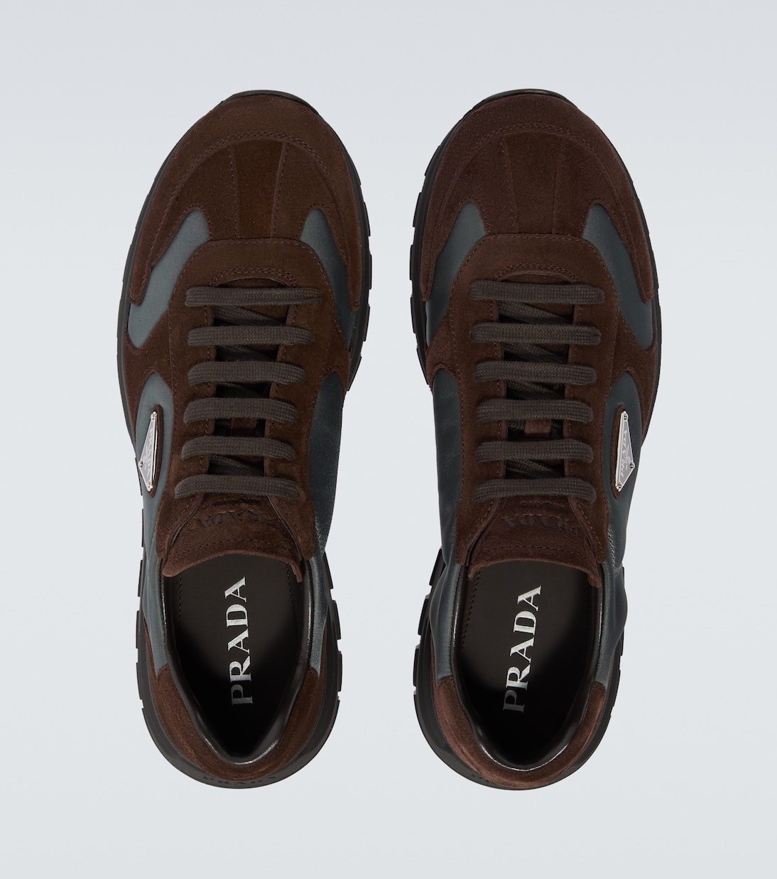 Suede-trimmed sneakers | Prada