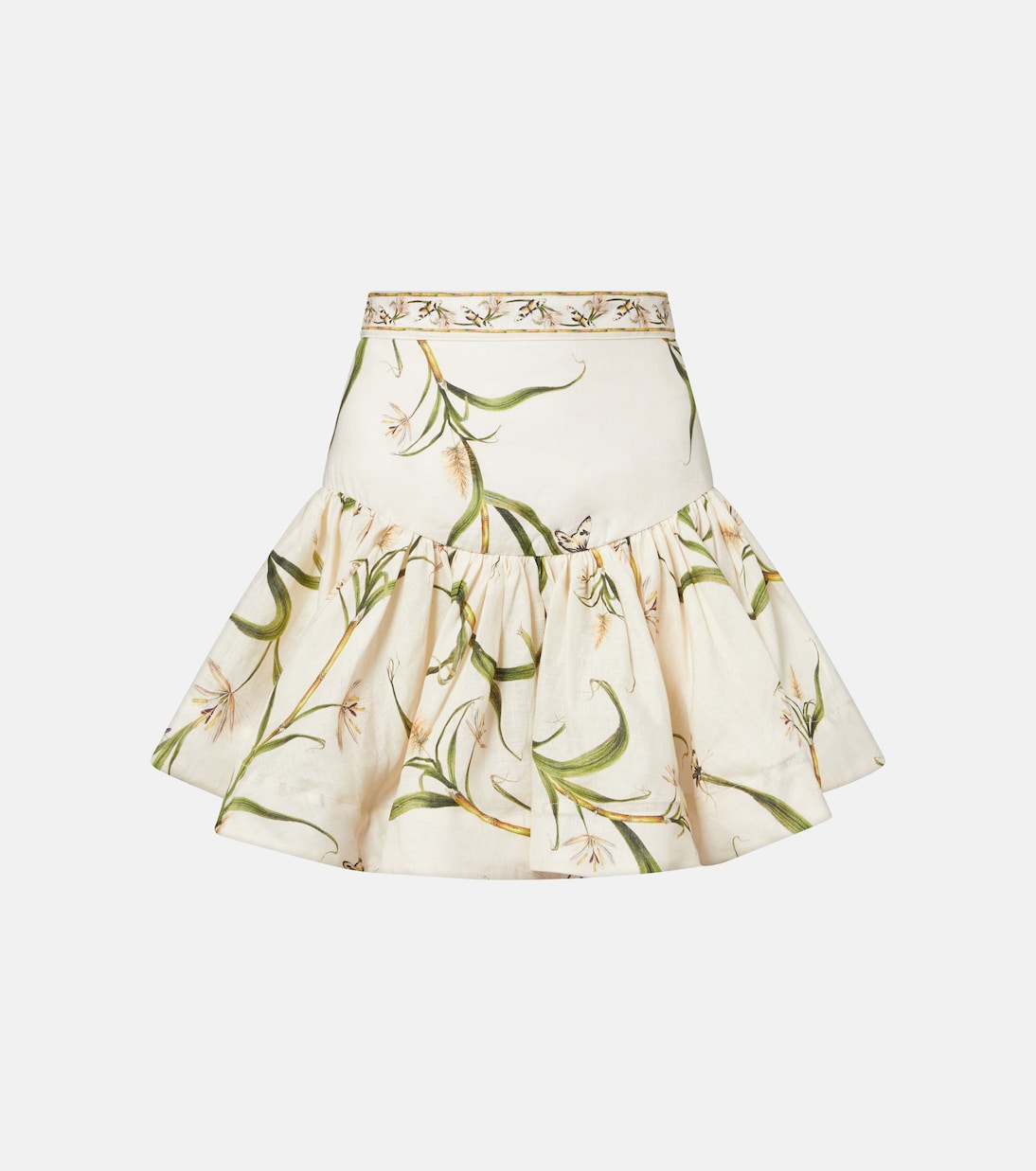 Jacarina printed linen miniskirt | Agua by Agua Bendita