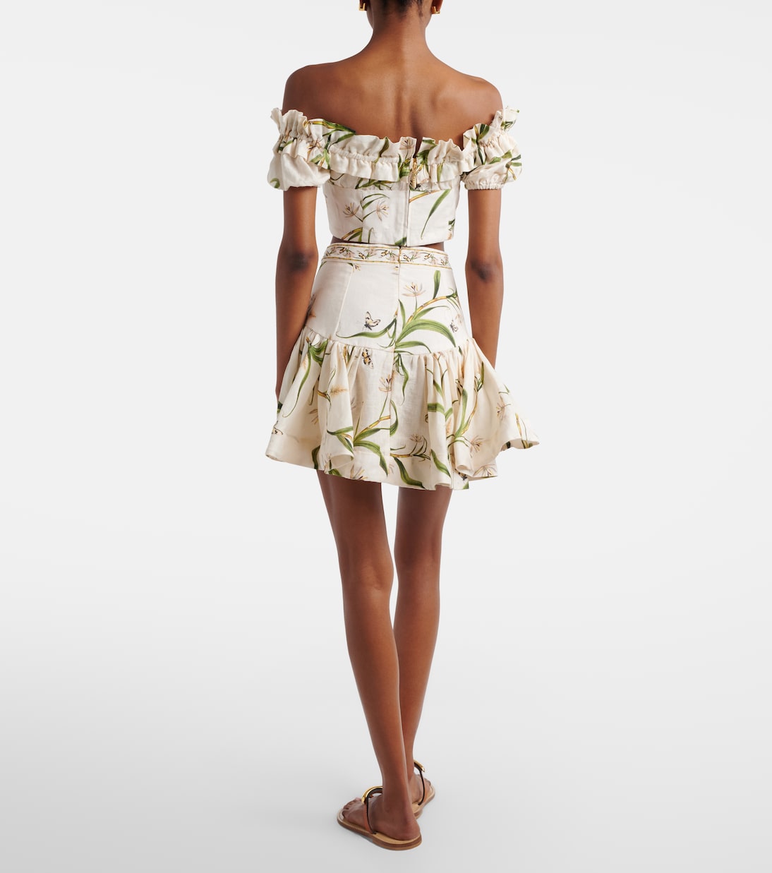 Jacarina printed linen miniskirt | Agua by Agua Bendita