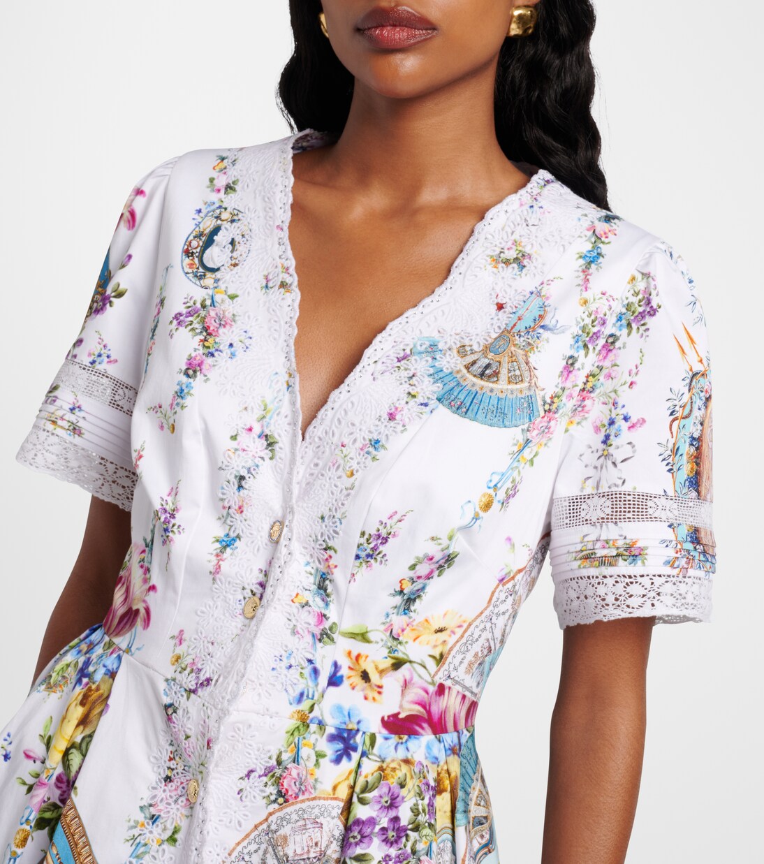 Embellished printed cotton minidress | Camilla