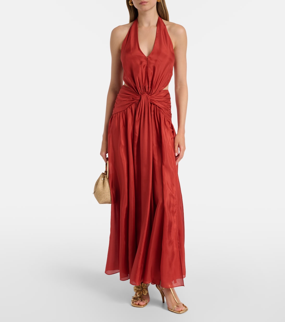 Indra cutout draped silk maxi dress | Zimmermann
