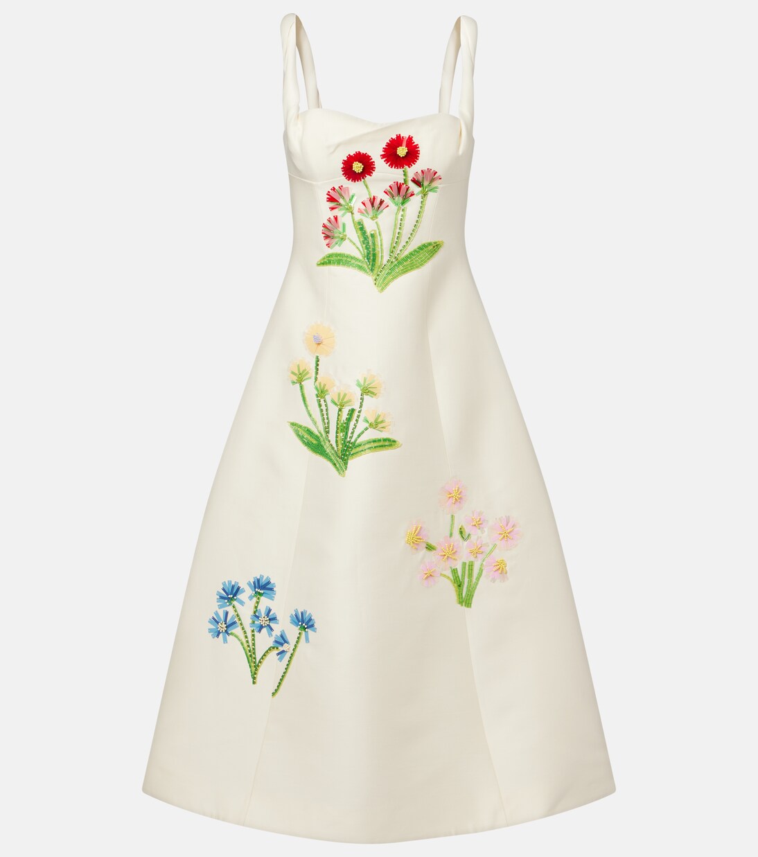Beatrice embellished wool and silk midi dress | Leo Lin