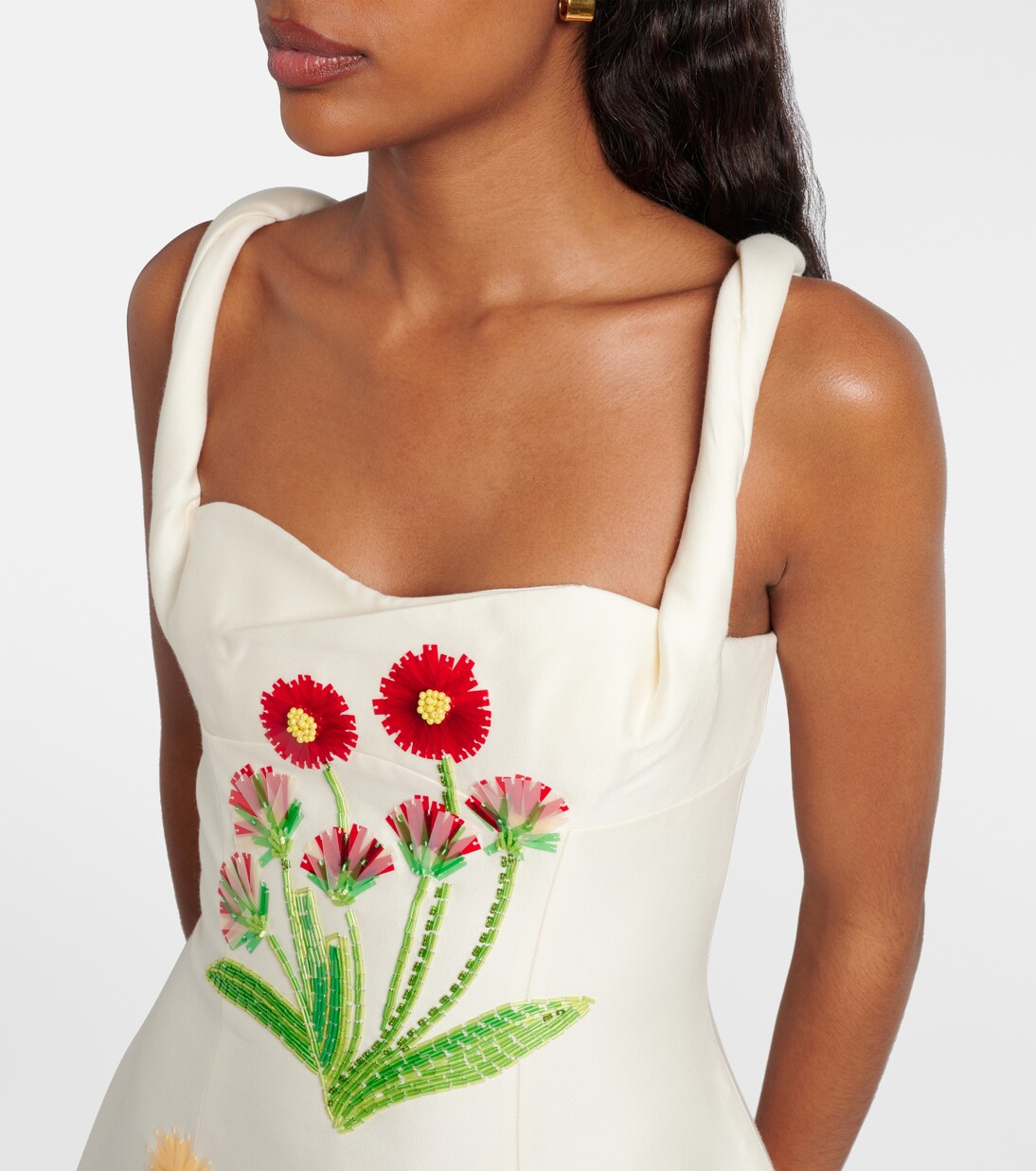 Beatrice embellished wool and silk midi dress | Leo Lin