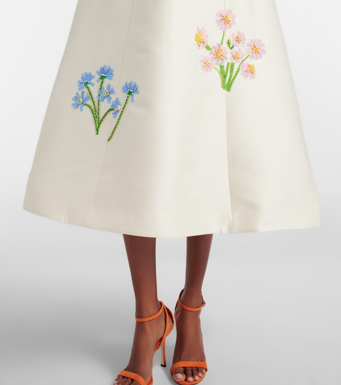Beatrice embellished wool and silk midi dress | Leo Lin