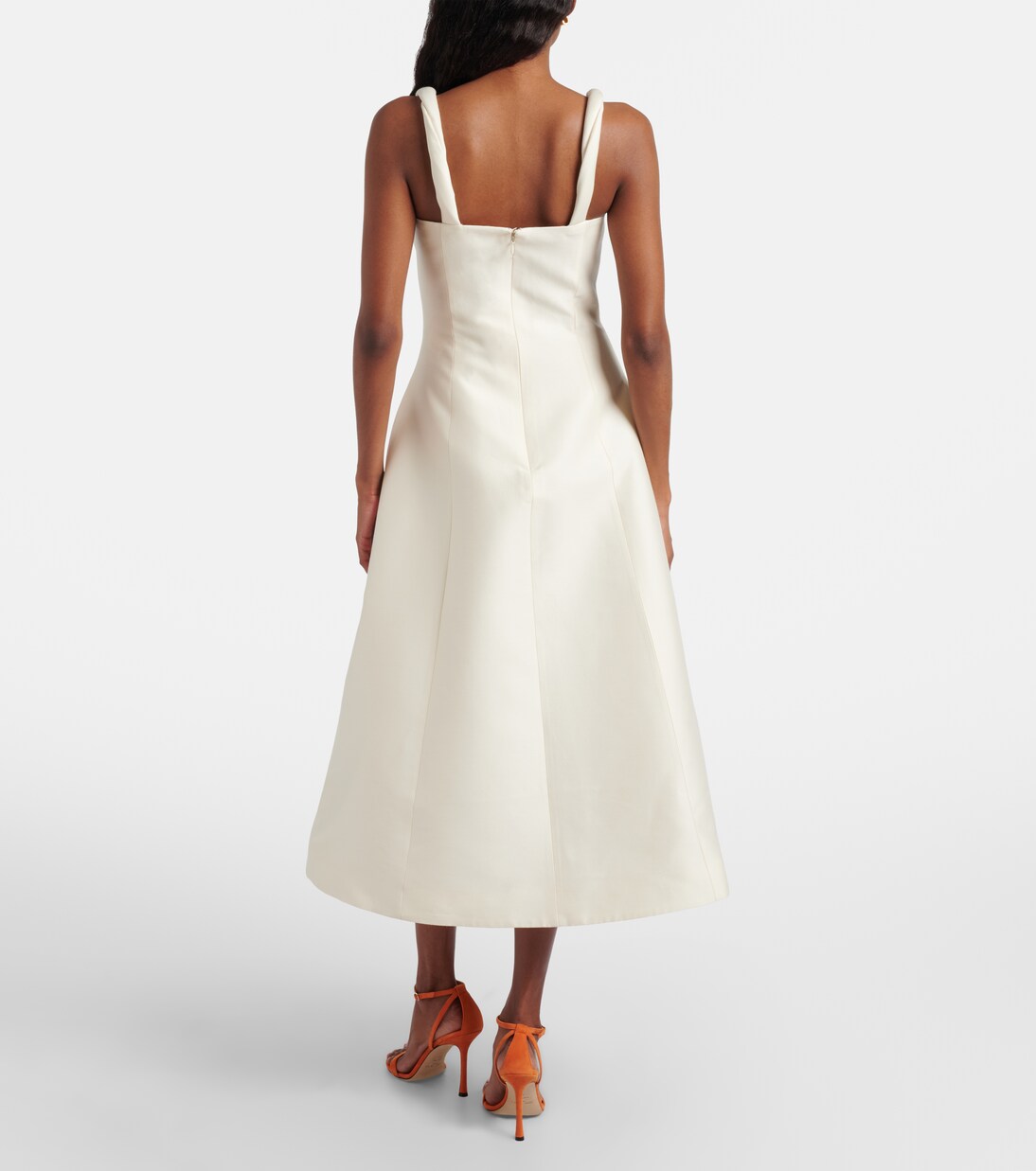 Beatrice embellished wool and silk midi dress | Leo Lin