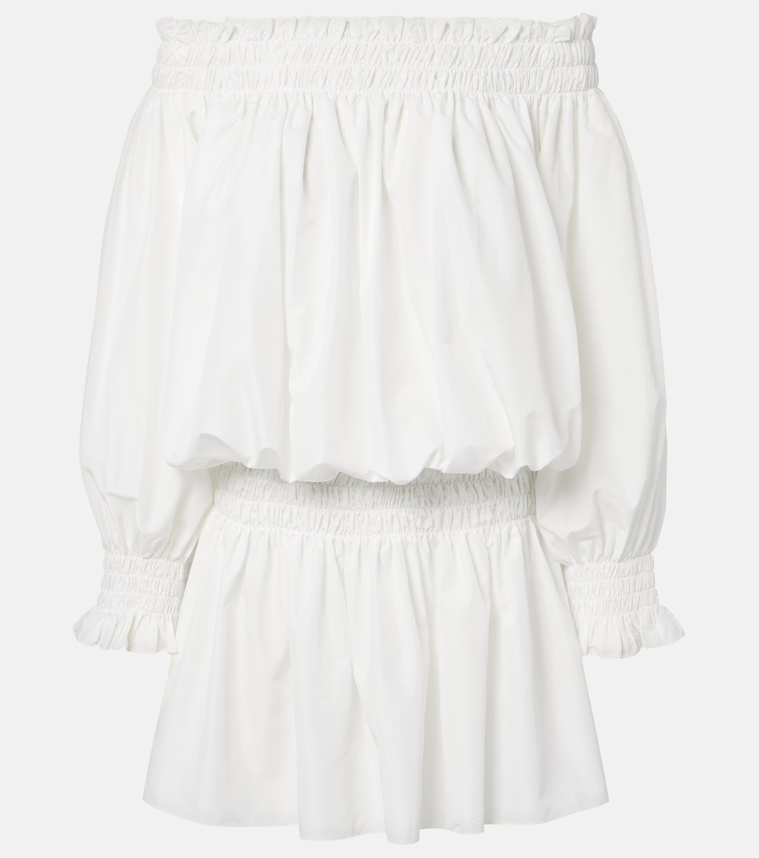 Off-shoulder smocked jersey minidress | Norma Kamali