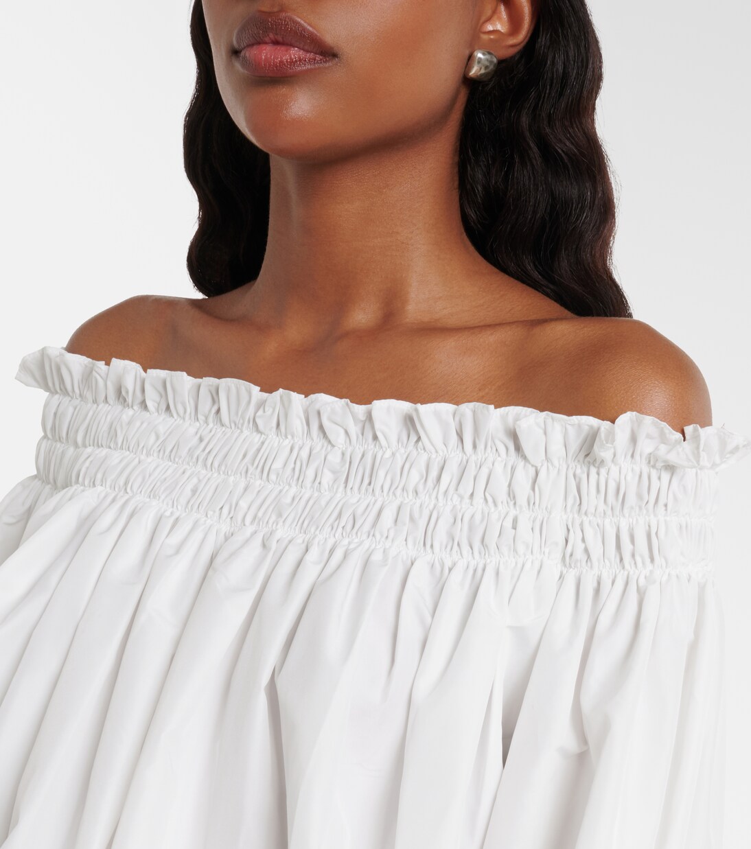 Off-shoulder smocked jersey minidress | Norma Kamali