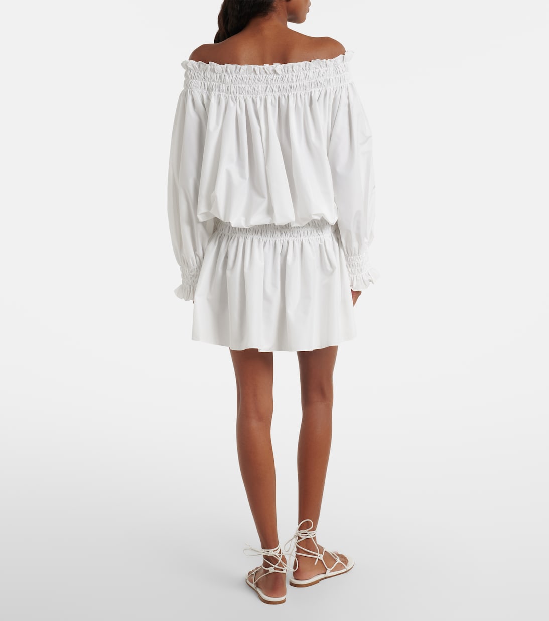 Off-shoulder smocked jersey minidress | Norma Kamali