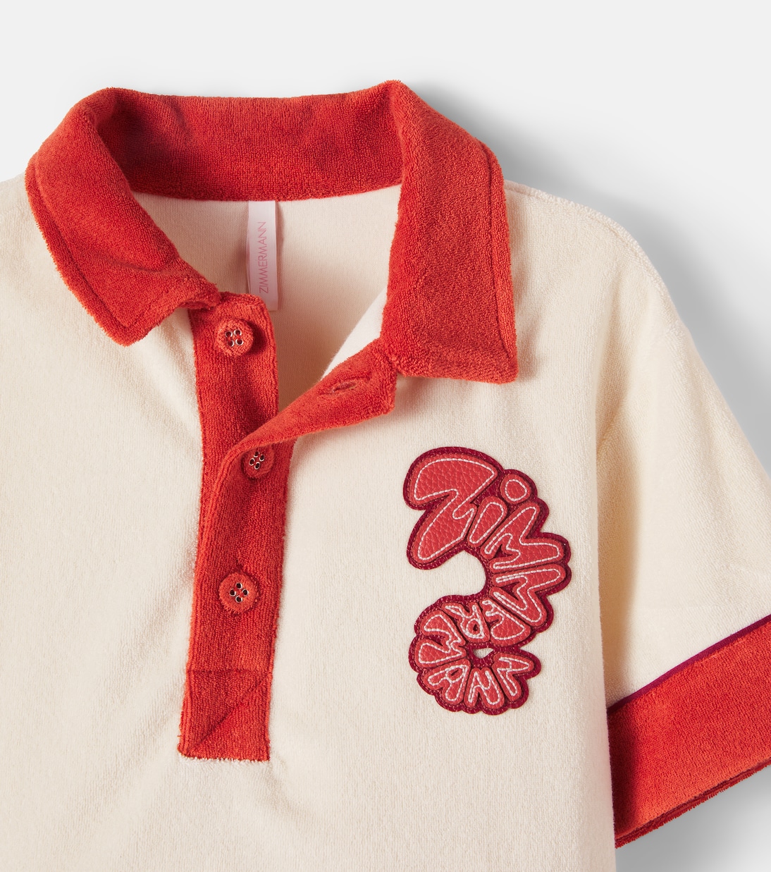 Logo棉质毛巾布Polo衫 | Zimmermann Kids