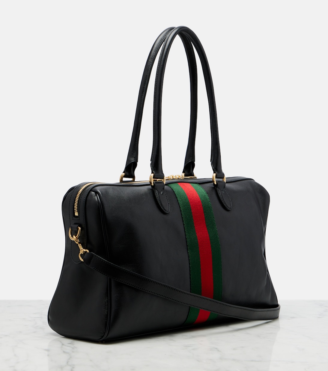 Borsetto Large leather bowling bag | Gucci
