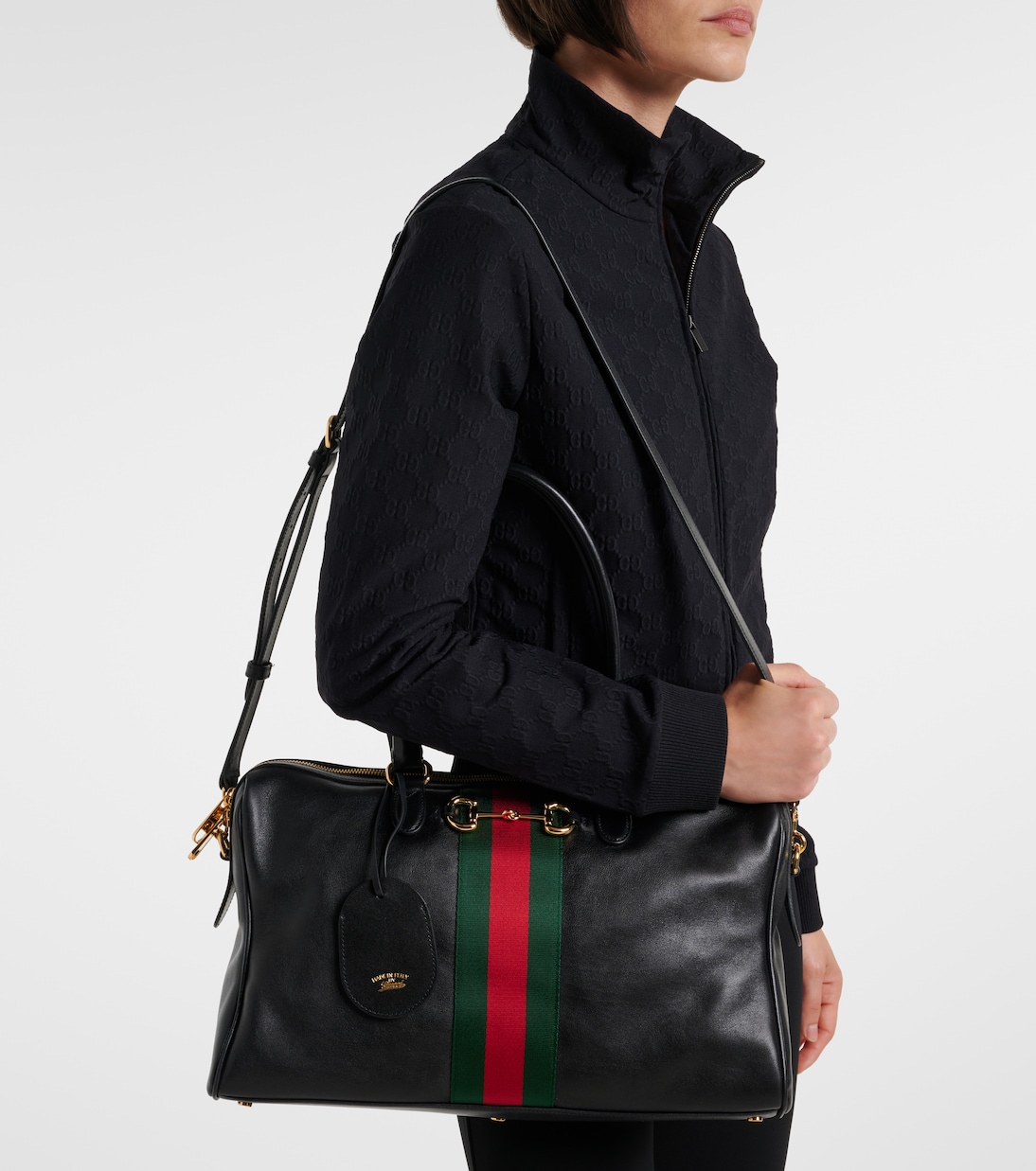 Borsetto Large leather bowling bag | Gucci
